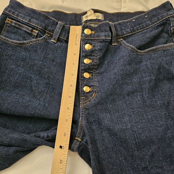 Madewell Jeans Womens 32 Blue Mid Rise Kick Out Flare Button Fly Larkspur - Picture 11 of 12